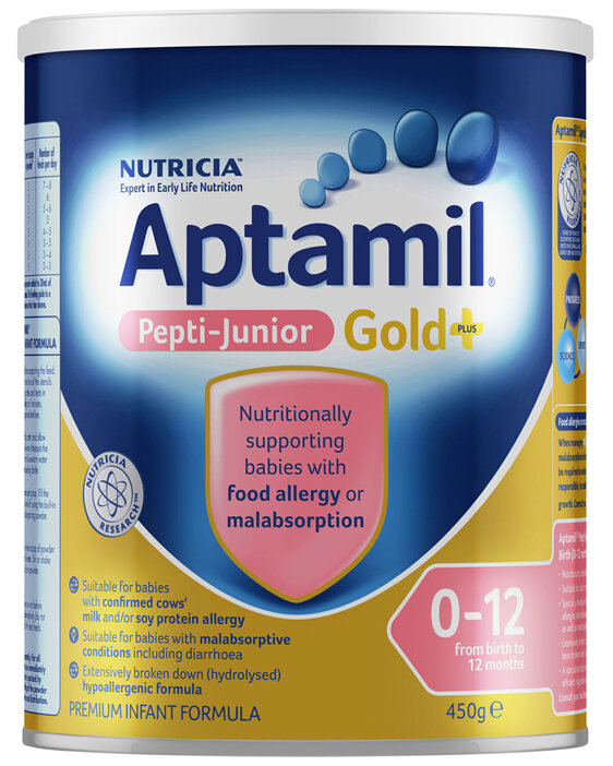 Aptamil Pepti-Junior Gold+ For Babies With Food Allergy or Malabsorption From Birth to 1 Year 450g