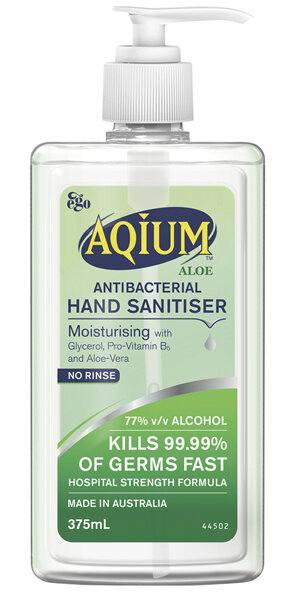 Aqium Aloe Antibacterial Hand Sanitiser375ml