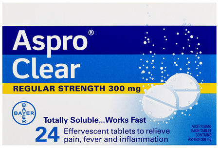 Aspro Clear Pain Relief 24 Soluble Effervescent Tablets