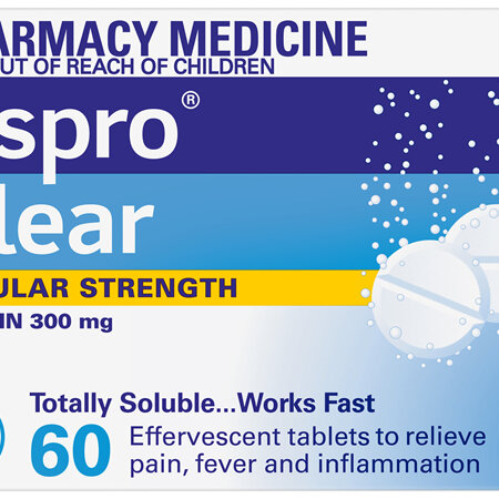 Aspro Clear Pain Relief Aspirin 60 Soluble Tablets