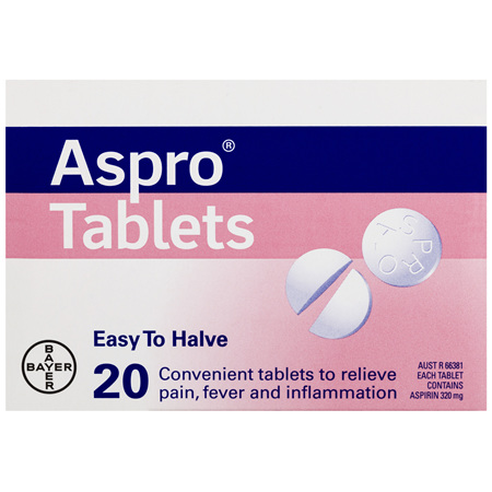 Aspro Clear Pain Relief Aspirin Easy To Halve 20 Tablets