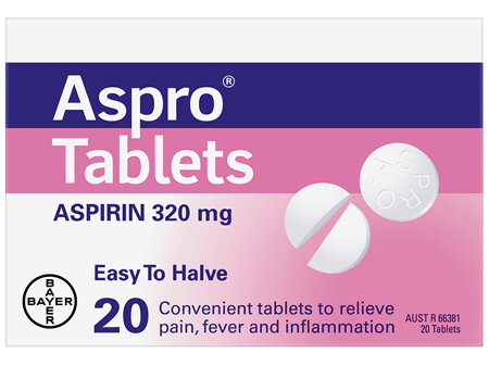 Aspro Clear Pain Relief Easy To Halve 20 Tablets