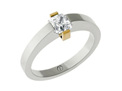 Asscher cut diamond platinum and yellow gold ring
