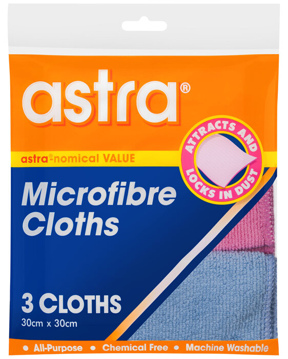 Astra Microfibre Cloths 3 Pack