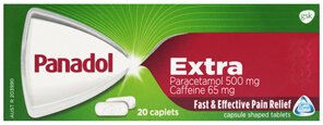 AU Only: Panadol Extra for Pain Relief, Paracetamol & Caffeine - 500mg 20 Caplets