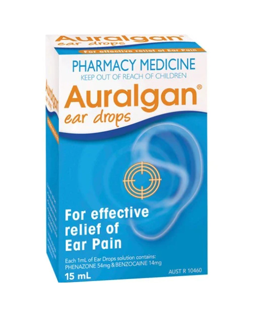 AURALGAN Ear Pain Relief Drops 15ml - Unichem John's Photo Pharmacy Shop