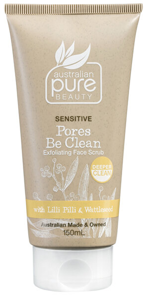 Australian Pure Beauty Sensitive Pores Be Clean Face Scrub With Lilli Pilli & Wattleseed 150mL