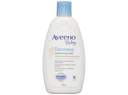 Aveeno Baby Dermexa Fragrance Free Eczema Prone Sensitive Moisturising Body Wash 236ml