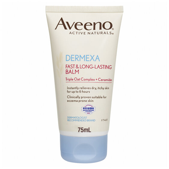 Aveeno Dermexa Fast & Long Lasting Fragrance Free Body Balm Soothe & Moisturise Dry Itchy Sensitive