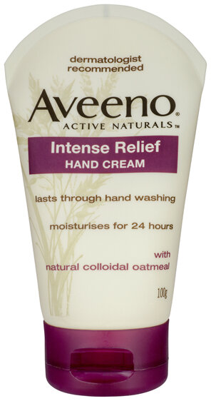 Aveeno Intense Relief Soothing Fragrance Free Hand Cream 24-Hour Moisture Protect Dry Rough Chapped