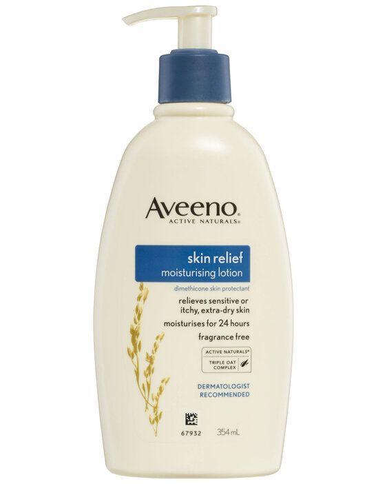 Aveeno Skin Relief Fragrance Free Body Lotion Shea Butter 72-Hour Intense Hydration Soothe Dry