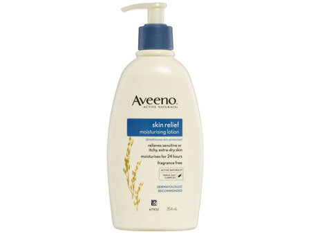 Aveeno Skin Relief Fragrance Free Body Lotion Shea Butter 72-Hour Intense Hydration Soothe Dry