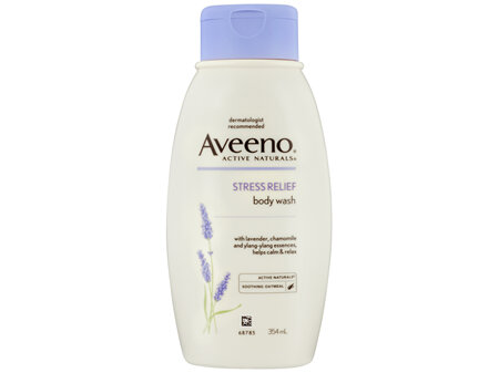 Aveeno Stress Relief Hydrating Lavender Scented Body Wash Moisturise Calm Relax Normal Dry