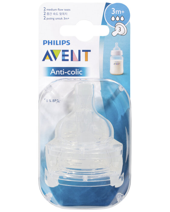 Avent Anti-colic Medium Flow Teats 2 Pack
