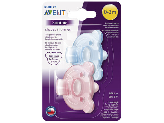 Avent Bear Soothie 0-3M 2 Pack