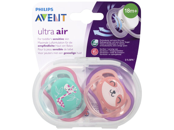 Avent Ultra Air BPA Free Soother 18m+ 2 Pack