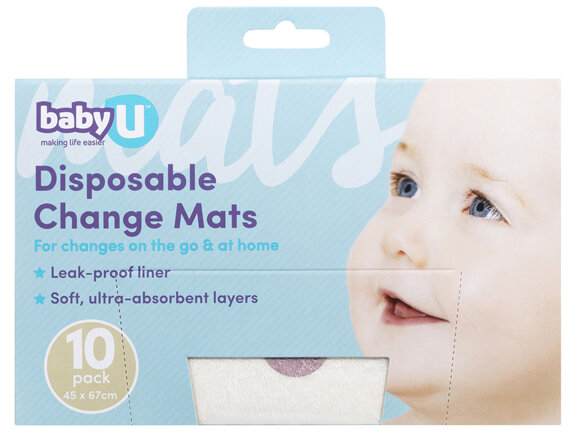 BabyU Disposable Change Mats 10 Pack
