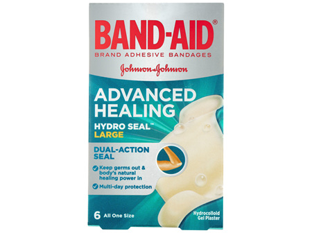 Band-Aid Advanced Healing Hydro Seal Gel Plasters Large 6 Pack