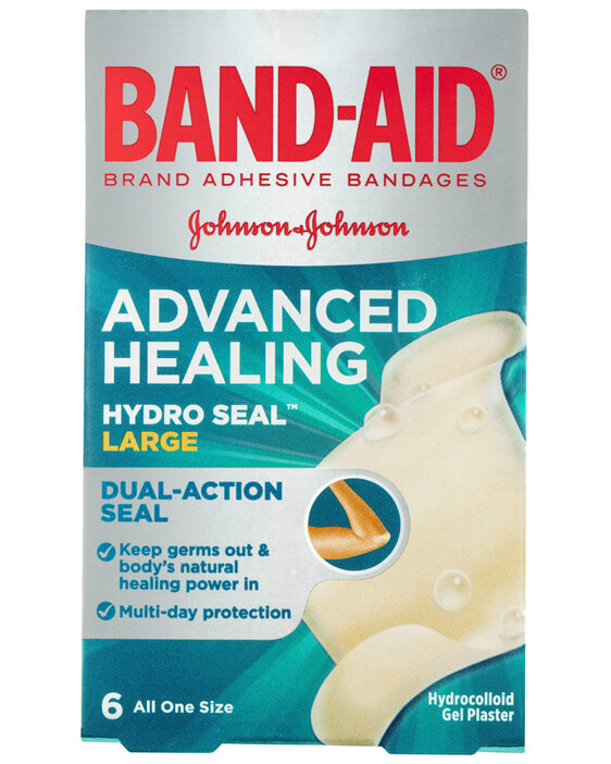 Band-Aid Advanced Healing Hydro Seal Gel Plasters Large 6 Pack