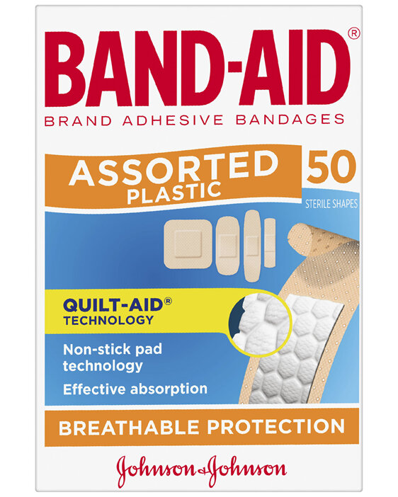 Band-Aid Assorted Plastic Shapes 50 Pack