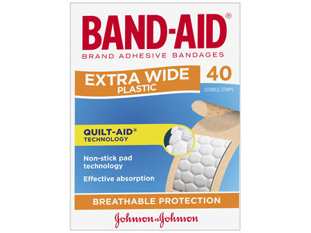 Band-Aid Brand Extra Wide Plastic Strips 40 Pack