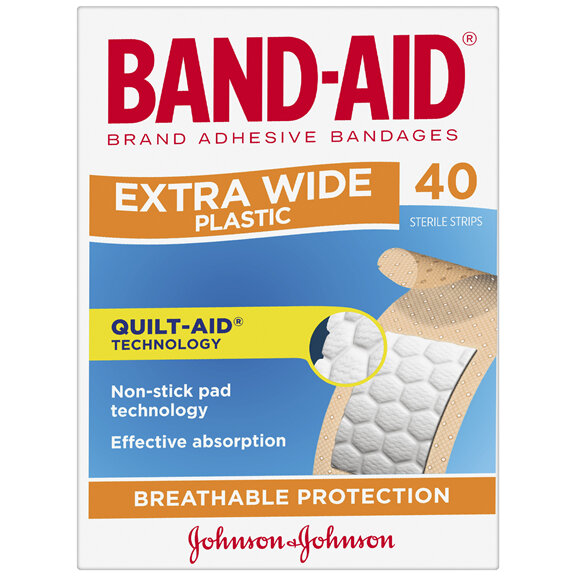 Band-Aid Brand Extra Wide Plastic Strips 40 Pack