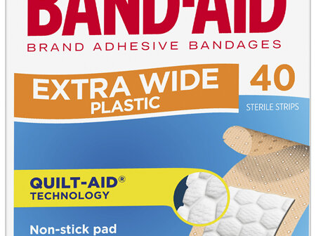 Band-Aid Extra Wide Plastic Strips 40 Pack