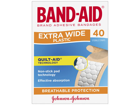 Band-Aid Extra Wide Plastic Strips 40 Pack