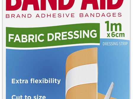 Band-Aid Fabric Dressing Full Width Pad 1m x 6cm