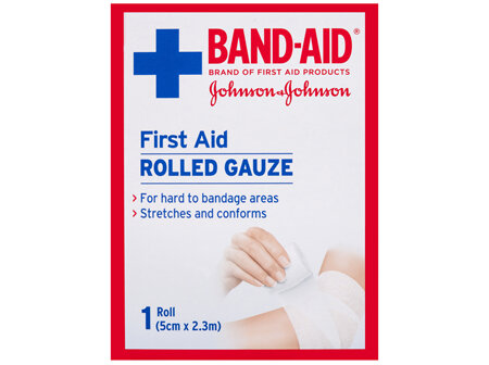 Band-Aid First Aid Rolled Gauze 5cm x 2.3m 1 Pack