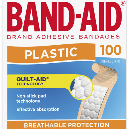 Band-Aid Plastic Strips 100 Pack