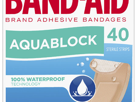 Band-Aid Waterproof Aquablock Sterile Strips 40 Pack