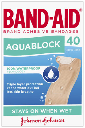 Band-Aid Waterproof Aquablock Sterile Strips 40 Pack