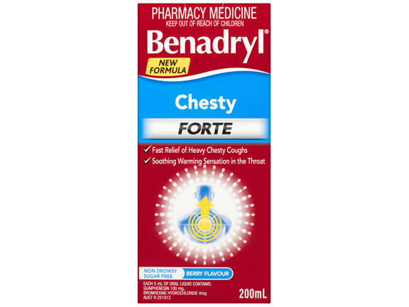 Benadryl Chesty Forte Cough Liquid Berry Flavour 200mL