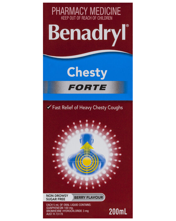 Benadryl Chesty Forte Cough Liquid Berry Flavour 200mL