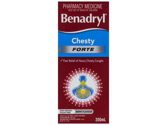 Benadryl Chesty Forte Cough Liquid Berry Flavour 200mL