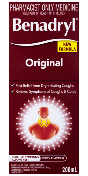 Benadryl Original Cough Liquid Berry Flavour 200mL