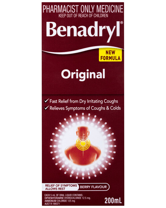 Benadryl Original Cough Liquid Berry Flavour 200mL