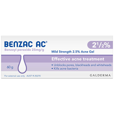 Benzac AC Mild Strength 2.5% Acne Gel 60g, Acne Treatment