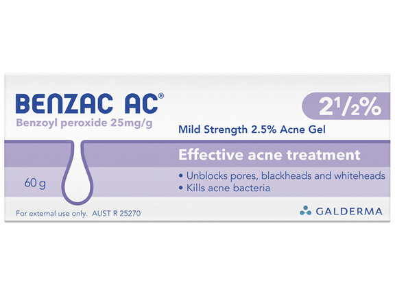 Benzac AC Mild Strength 2.5% Acne Gel 60g, Acne Treatment