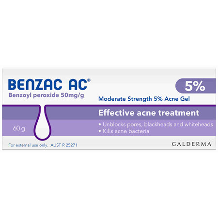 Benzac AC Moderate Strength 5% Acne Gel 60g, Acne Treatment