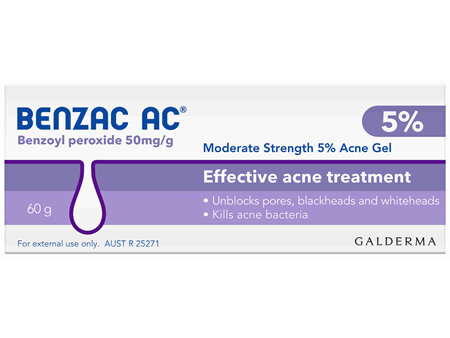 Benzac AC Moderate Strength 5% Acne Gel 60g, Acne Treatment