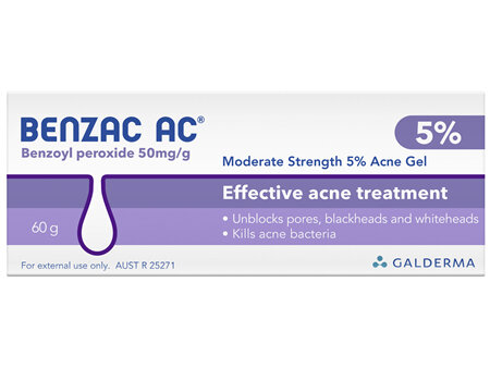 Benzac AC Moderate Strength 5% Acne Gel 60g, Acne Treatment