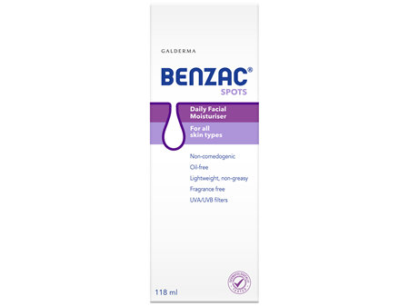 Benzac Daily Facial Moisturiser 118mL, For All Skin Types