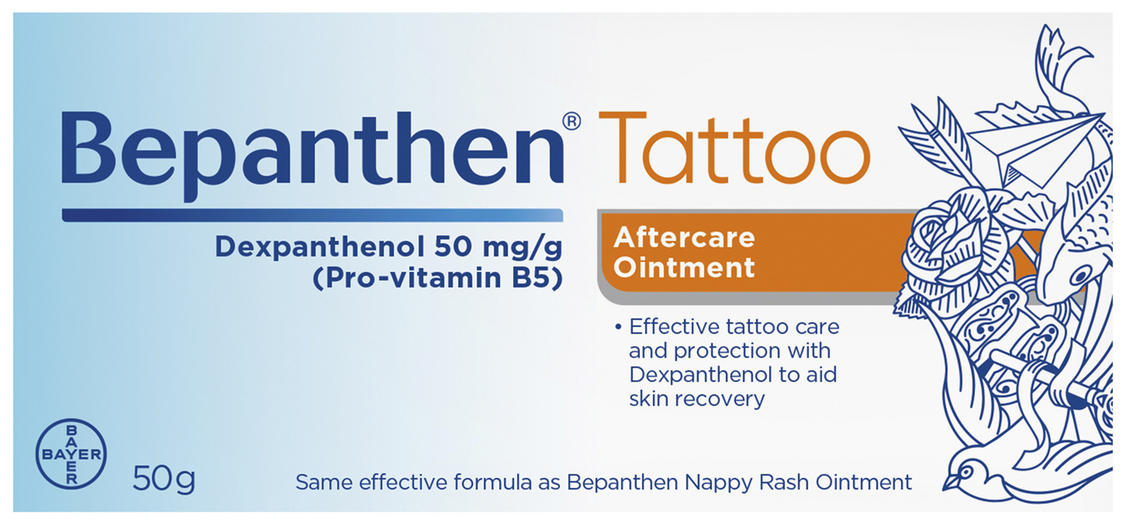 Bepanthen Tattoo Aftercare and Protection Ointment 50g Galluzzo's Chemist