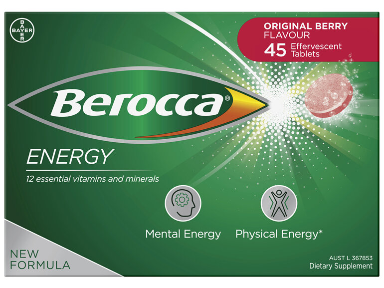 Berocca Energy Vitamin B & C Original Berry Flavour Effervescent Tablets 45 Pack