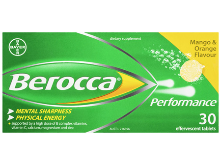 Berocca Energy Vitamin Mango & Orange  Effervescent Tablets 30 pack