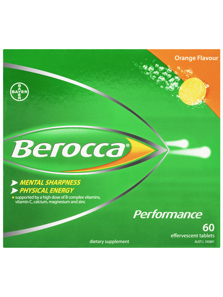 Berocca Energy Vitamin Orange Effervescent Tablets 60 pack Exclusive Size