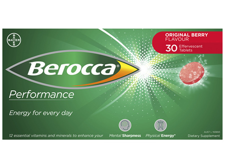 Berocca Energy Vitamin Original Berry Effervescent Tablets 30 pack
