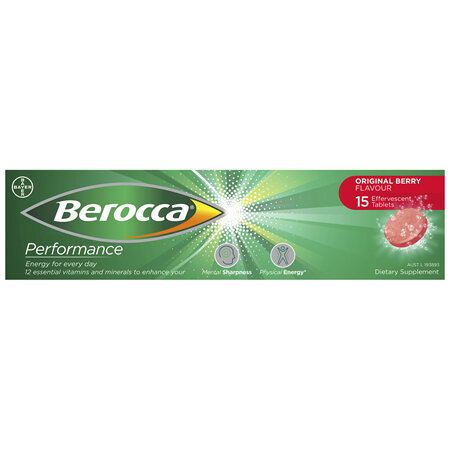 Berocca Energy Vitamin Original Berry Effervescent Tablets 15 pack
